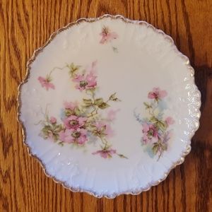 Vintage B & H Blakeman & Henderson Limoges France Porcelain Pink Floral Plate